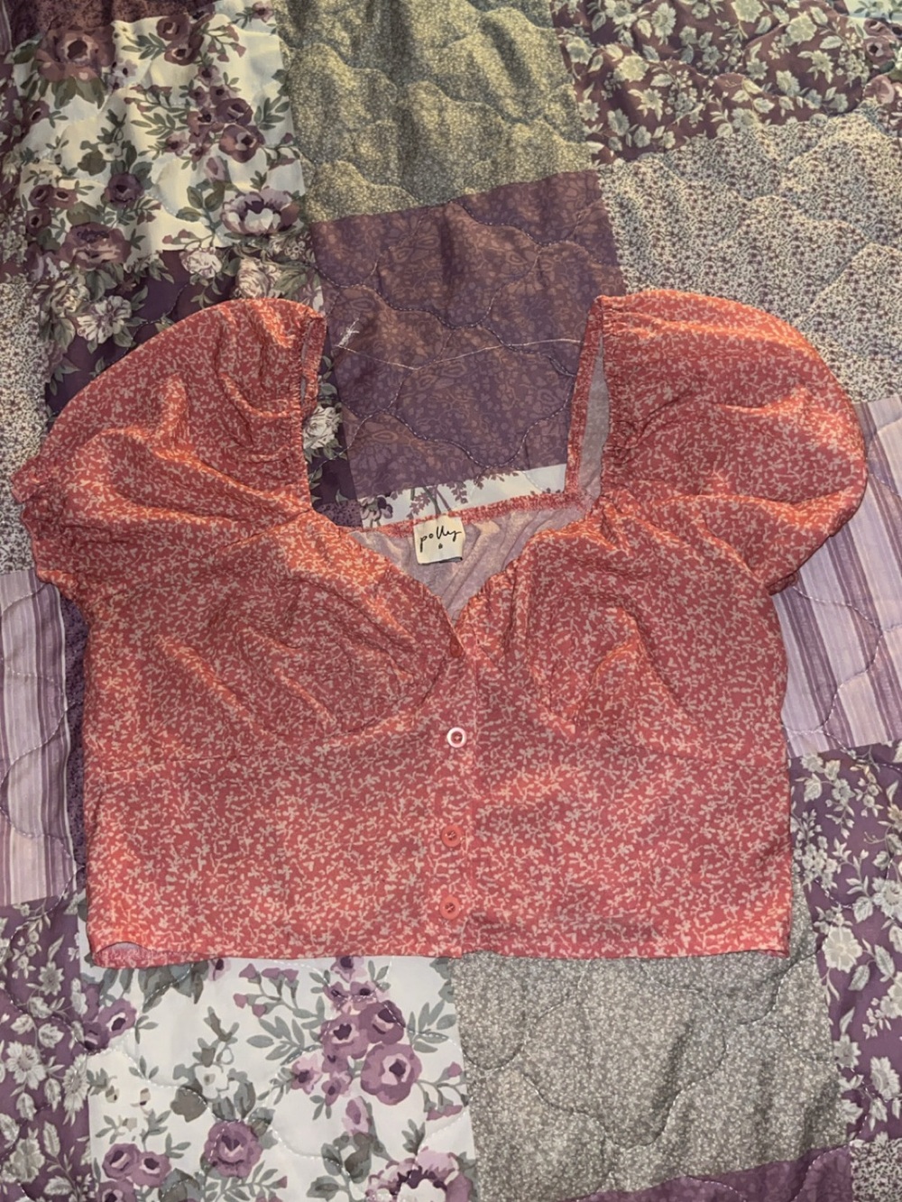 Cute Pink Floral Crop Top